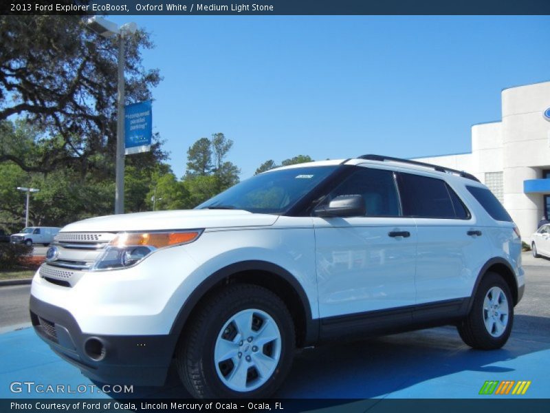 Oxford White / Medium Light Stone 2013 Ford Explorer EcoBoost