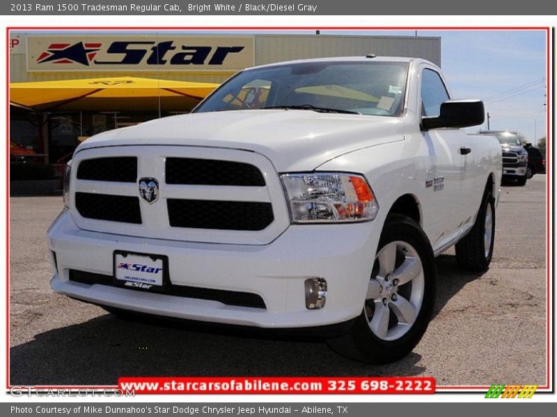 Bright White / Black/Diesel Gray 2013 Ram 1500 Tradesman Regular Cab