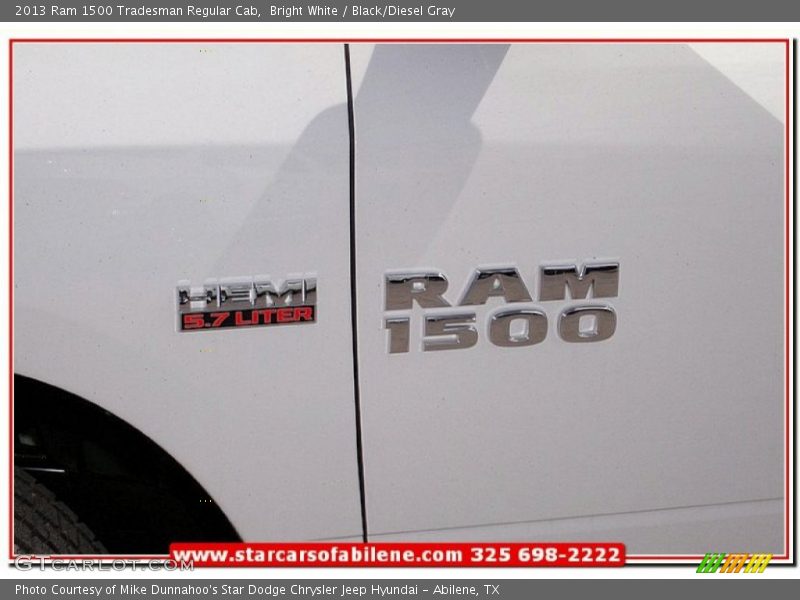 Bright White / Black/Diesel Gray 2013 Ram 1500 Tradesman Regular Cab