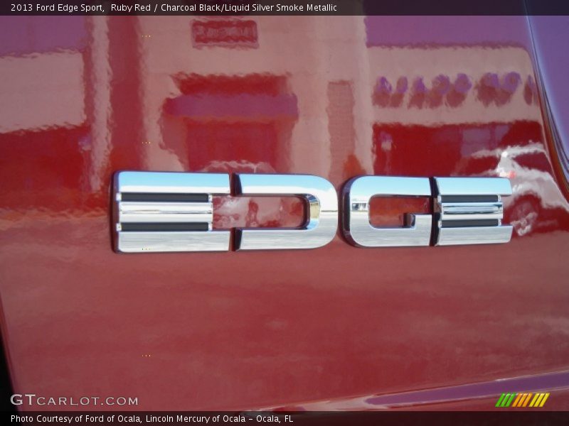 Ruby Red / Charcoal Black/Liquid Silver Smoke Metallic 2013 Ford Edge Sport