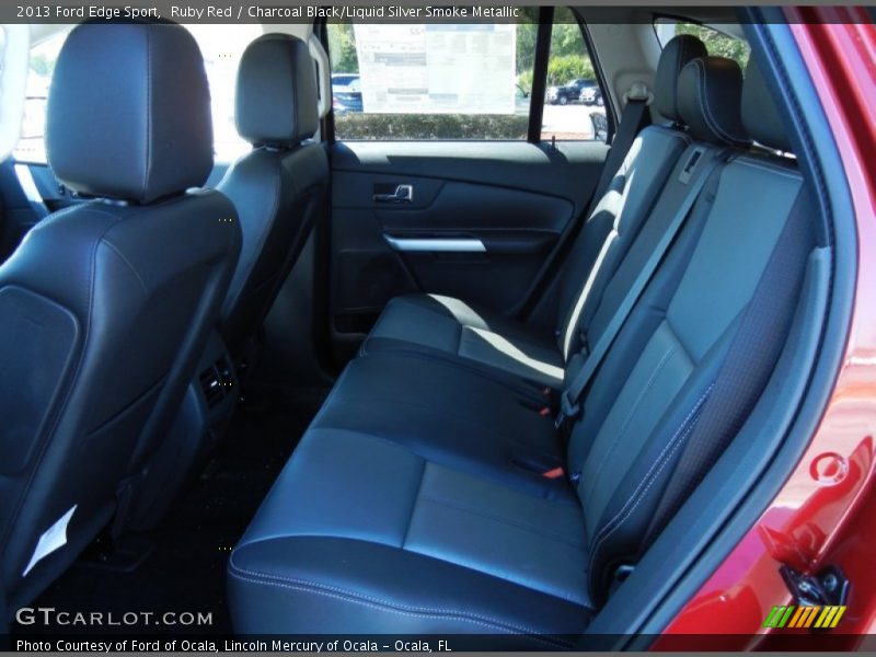 Ruby Red / Charcoal Black/Liquid Silver Smoke Metallic 2013 Ford Edge Sport