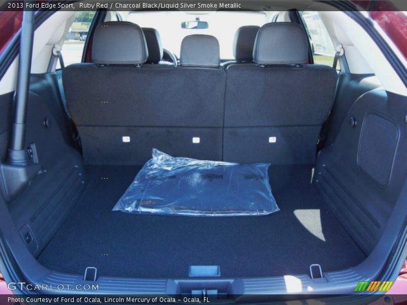 Ruby Red / Charcoal Black/Liquid Silver Smoke Metallic 2013 Ford Edge Sport
