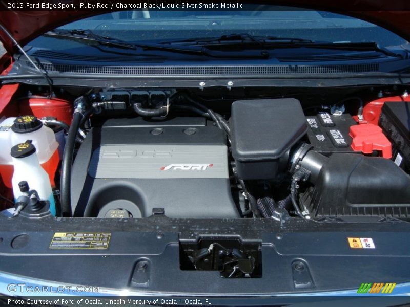 Ruby Red / Charcoal Black/Liquid Silver Smoke Metallic 2013 Ford Edge Sport