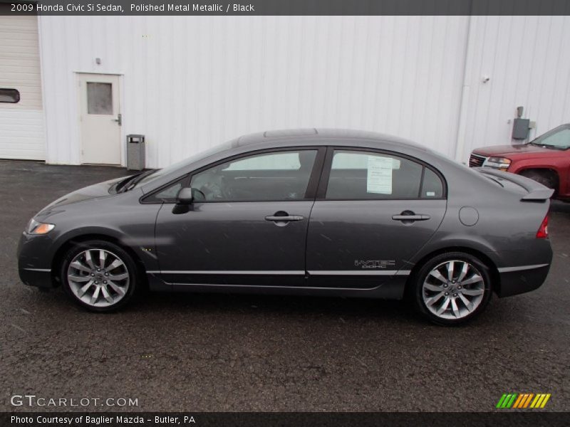 Polished Metal Metallic / Black 2009 Honda Civic Si Sedan