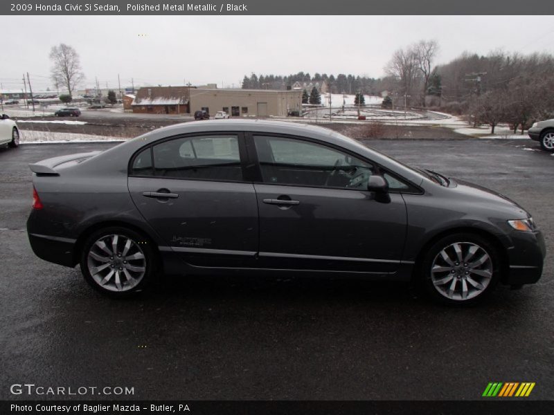 Polished Metal Metallic / Black 2009 Honda Civic Si Sedan