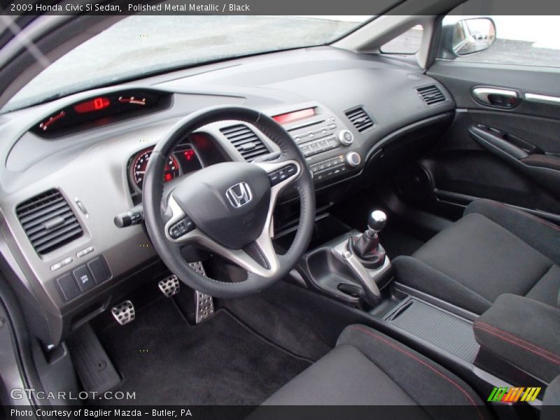 Polished Metal Metallic / Black 2009 Honda Civic Si Sedan