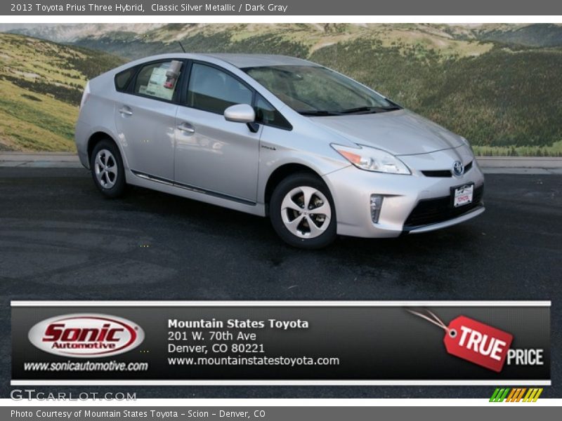 Classic Silver Metallic / Dark Gray 2013 Toyota Prius Three Hybrid