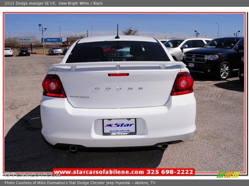 New Bright White / Black 2013 Dodge Avenger SE V6