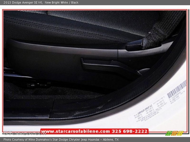 New Bright White / Black 2013 Dodge Avenger SE V6