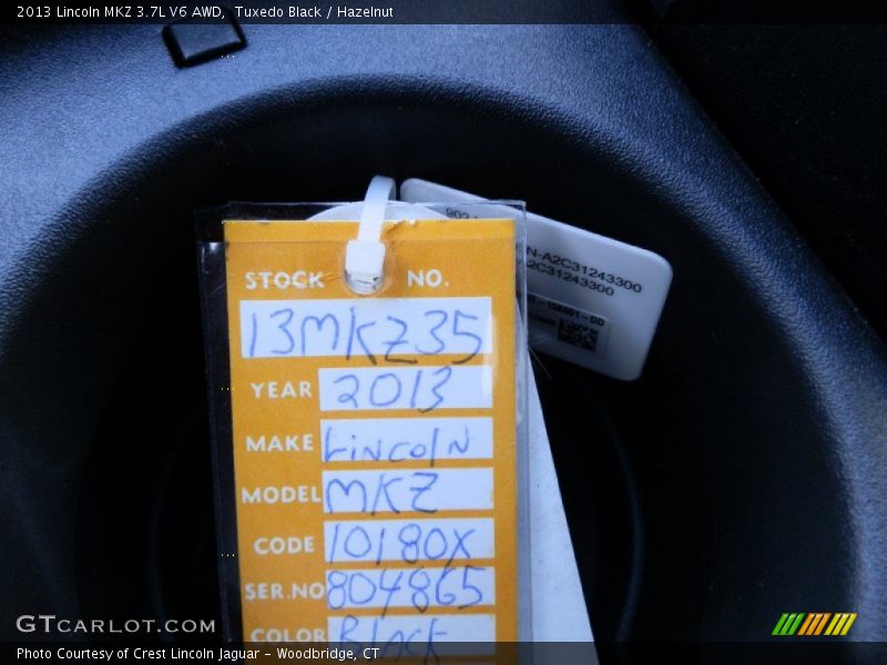 Tuxedo Black / Hazelnut 2013 Lincoln MKZ 3.7L V6 AWD