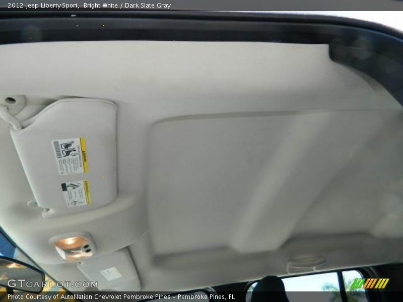 Bright White / Dark Slate Gray 2012 Jeep Liberty Sport