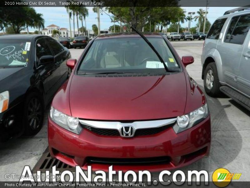 Tango Red Pearl / Gray 2010 Honda Civic EX Sedan