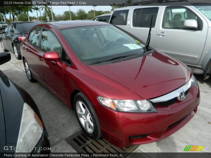 Tango Red Pearl / Gray 2010 Honda Civic EX Sedan
