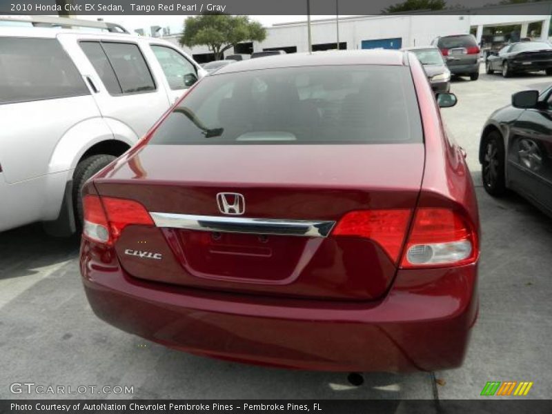 Tango Red Pearl / Gray 2010 Honda Civic EX Sedan