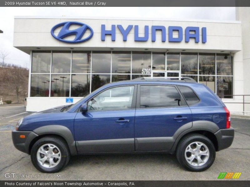 Nautical Blue / Gray 2009 Hyundai Tucson SE V6 4WD