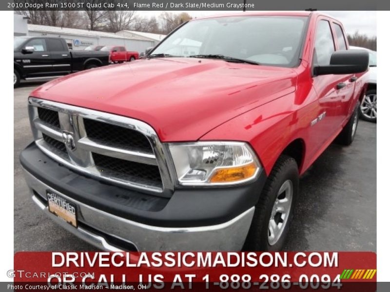 Flame Red / Dark Slate/Medium Graystone 2010 Dodge Ram 1500 ST Quad Cab 4x4