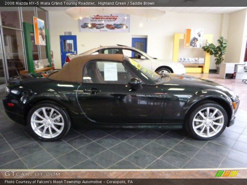 Highland Green / Saddle Brown 2008 Mazda MX-5 Miata Grand Touring Roadster