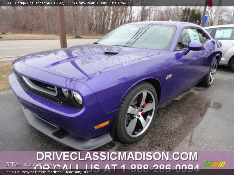 Plum Crazy Pearl / Dark Slate Gray 2013 Dodge Challenger SRT8 392