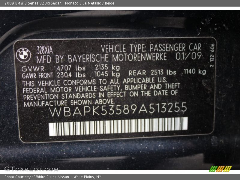 Monaco Blue Metallic / Beige 2009 BMW 3 Series 328xi Sedan