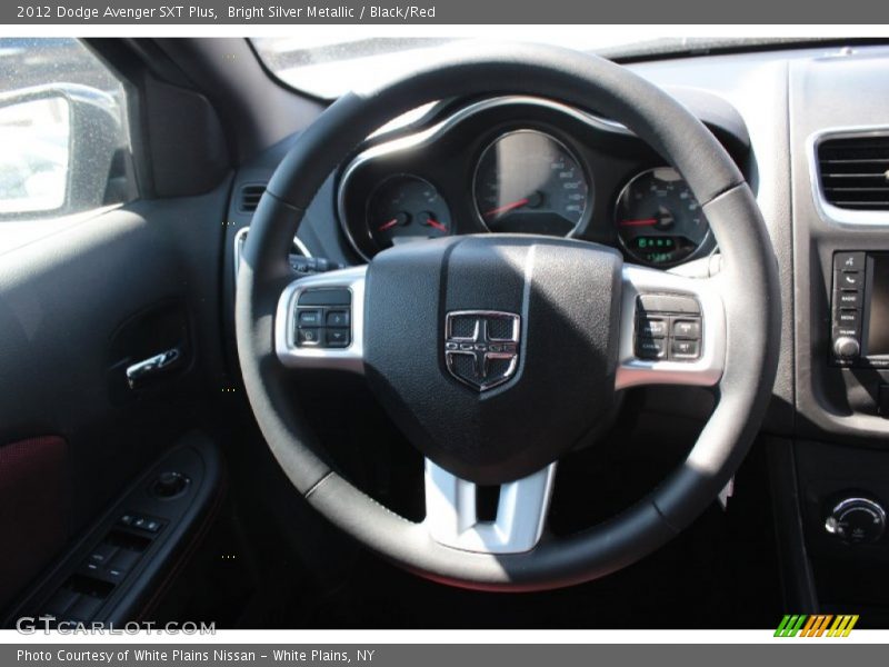 Bright Silver Metallic / Black/Red 2012 Dodge Avenger SXT Plus