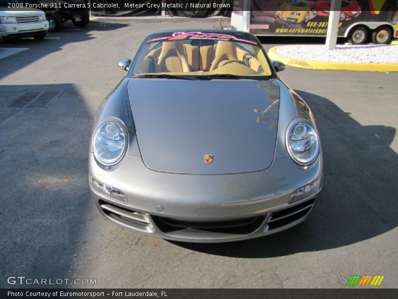 Meteor Grey Metallic / Natural Brown 2008 Porsche 911 Carrera S Cabriolet