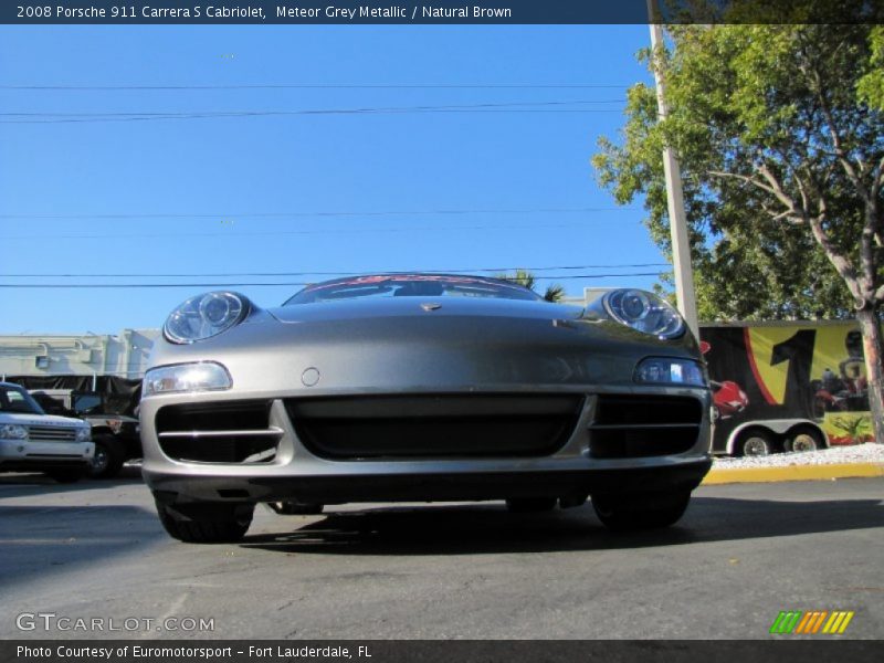 Meteor Grey Metallic / Natural Brown 2008 Porsche 911 Carrera S Cabriolet