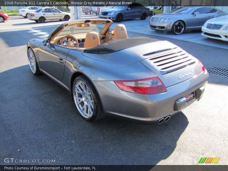 Meteor Grey Metallic / Natural Brown 2008 Porsche 911 Carrera S Cabriolet