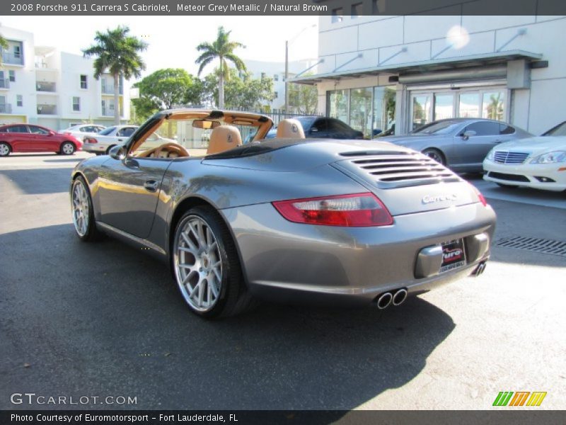 Meteor Grey Metallic / Natural Brown 2008 Porsche 911 Carrera S Cabriolet