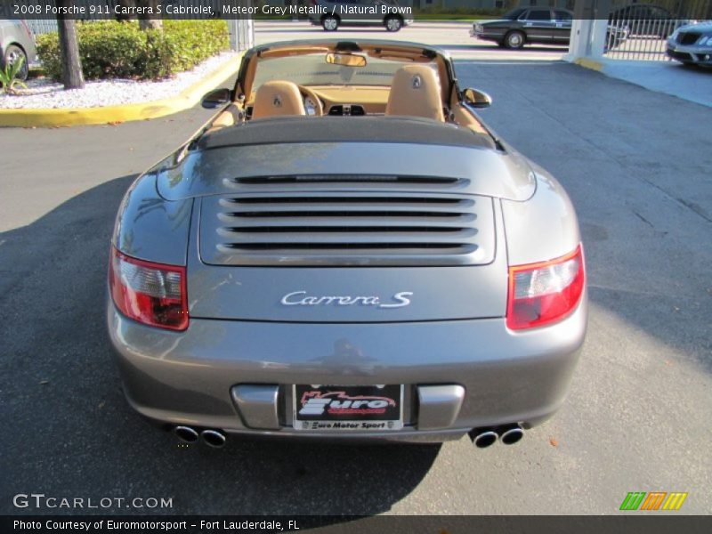 Meteor Grey Metallic / Natural Brown 2008 Porsche 911 Carrera S Cabriolet