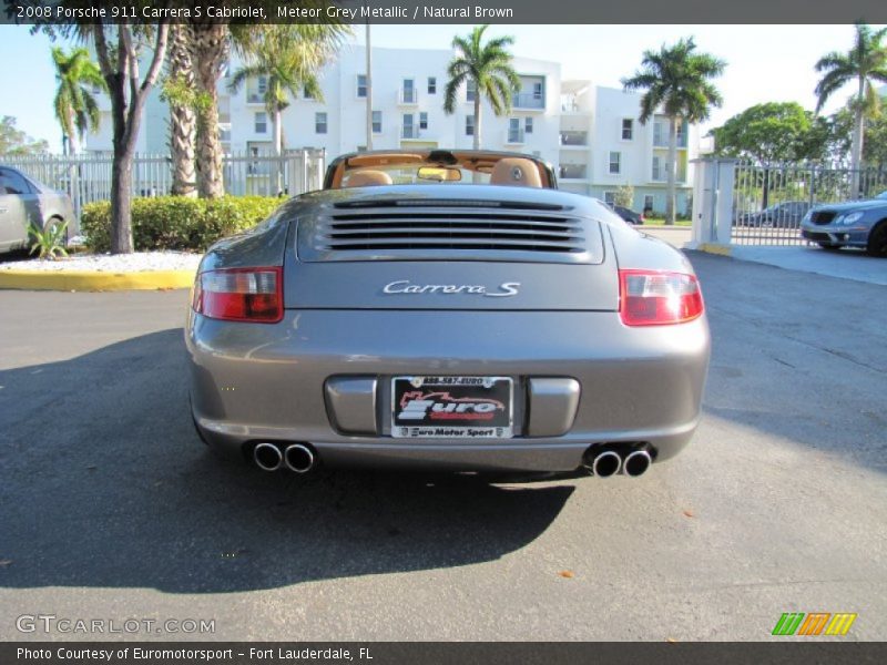 Meteor Grey Metallic / Natural Brown 2008 Porsche 911 Carrera S Cabriolet