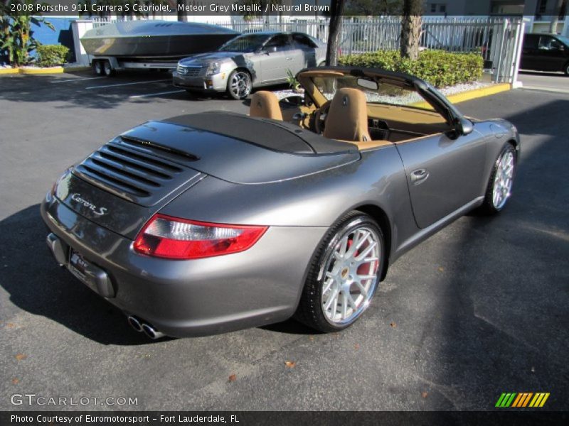 Meteor Grey Metallic / Natural Brown 2008 Porsche 911 Carrera S Cabriolet