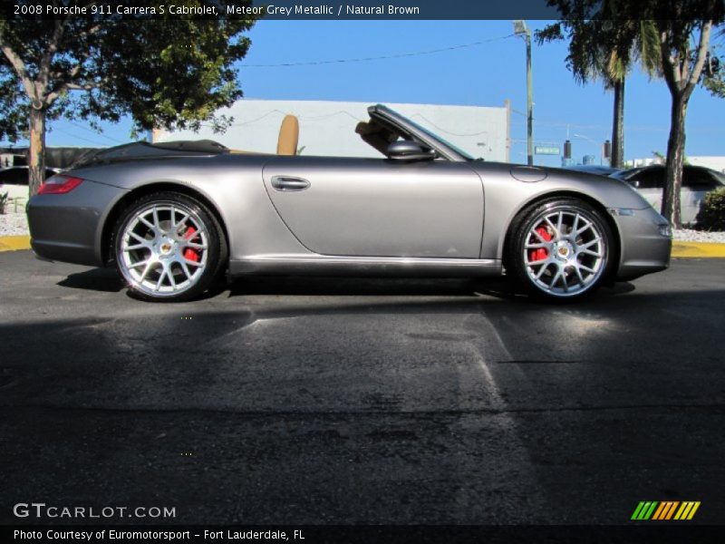 Meteor Grey Metallic / Natural Brown 2008 Porsche 911 Carrera S Cabriolet