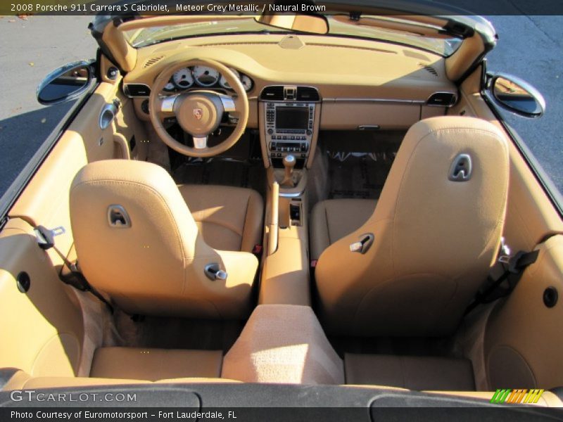 Meteor Grey Metallic / Natural Brown 2008 Porsche 911 Carrera S Cabriolet