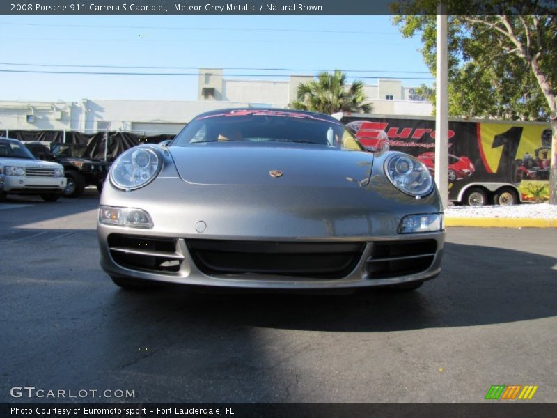 Meteor Grey Metallic / Natural Brown 2008 Porsche 911 Carrera S Cabriolet