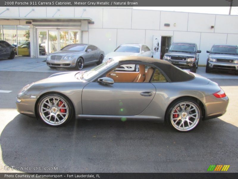 Meteor Grey Metallic / Natural Brown 2008 Porsche 911 Carrera S Cabriolet