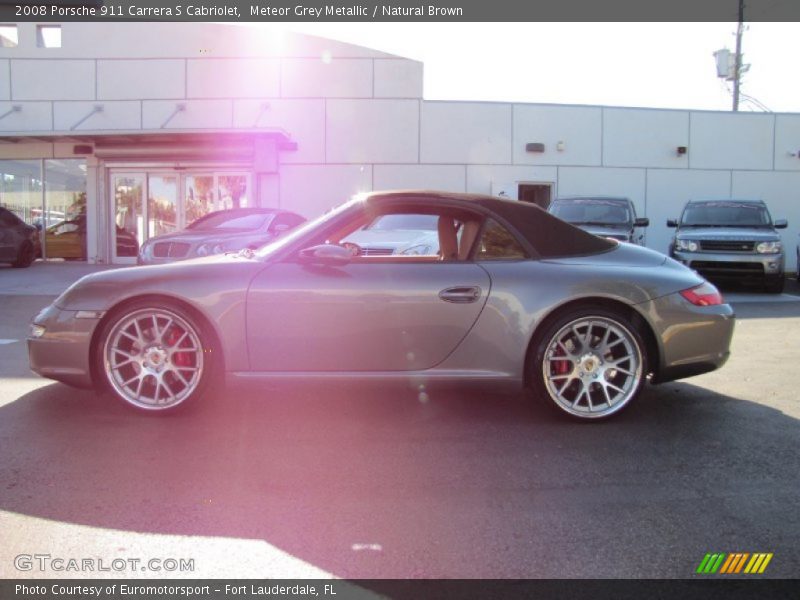 Meteor Grey Metallic / Natural Brown 2008 Porsche 911 Carrera S Cabriolet