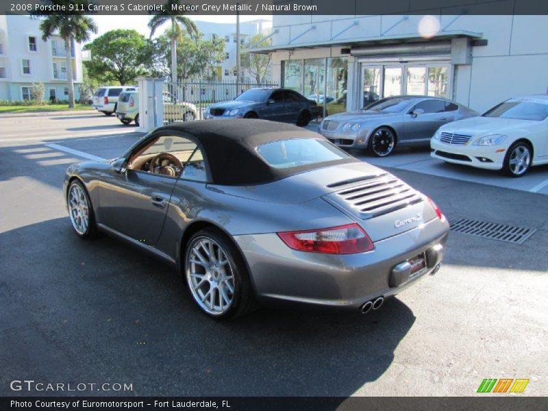 Meteor Grey Metallic / Natural Brown 2008 Porsche 911 Carrera S Cabriolet