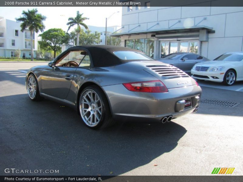 Meteor Grey Metallic / Natural Brown 2008 Porsche 911 Carrera S Cabriolet