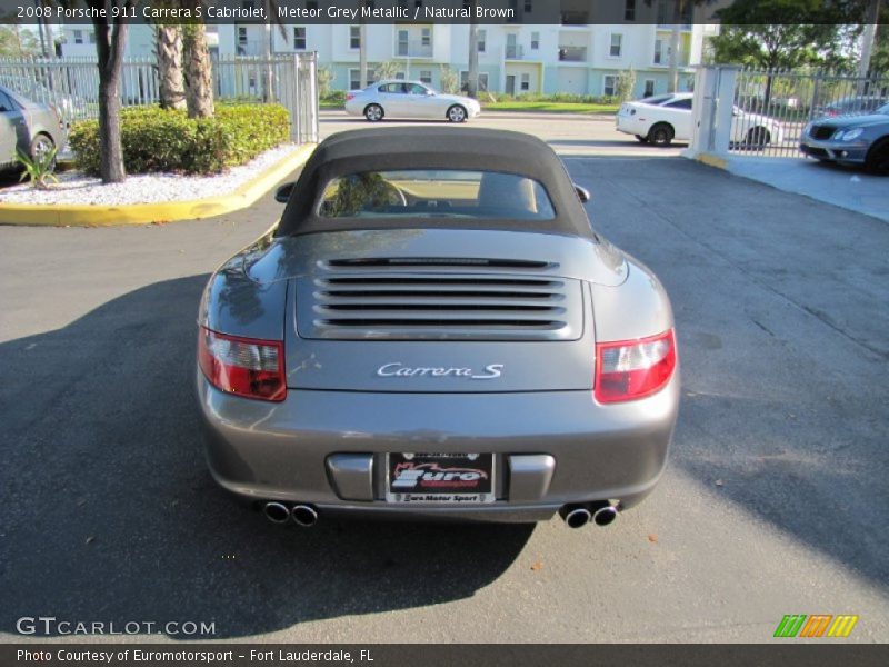 Meteor Grey Metallic / Natural Brown 2008 Porsche 911 Carrera S Cabriolet