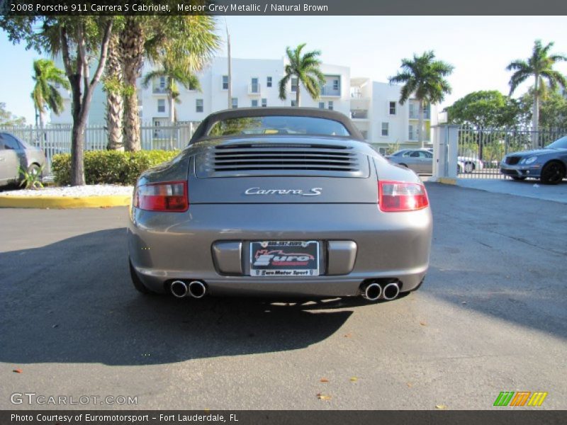 Meteor Grey Metallic / Natural Brown 2008 Porsche 911 Carrera S Cabriolet