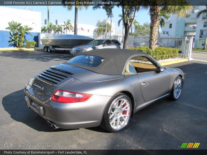 Meteor Grey Metallic / Natural Brown 2008 Porsche 911 Carrera S Cabriolet
