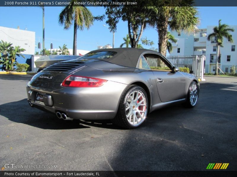 Meteor Grey Metallic / Natural Brown 2008 Porsche 911 Carrera S Cabriolet