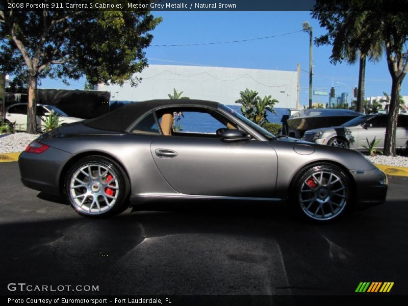 Meteor Grey Metallic / Natural Brown 2008 Porsche 911 Carrera S Cabriolet