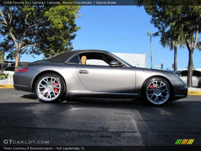 Meteor Grey Metallic / Natural Brown 2008 Porsche 911 Carrera S Cabriolet