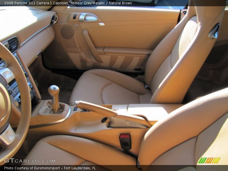 Meteor Grey Metallic / Natural Brown 2008 Porsche 911 Carrera S Cabriolet