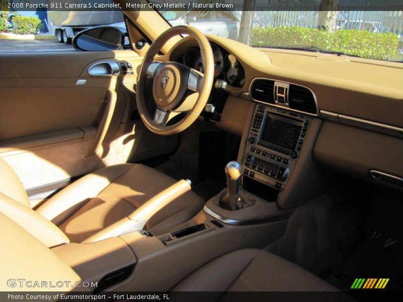 Meteor Grey Metallic / Natural Brown 2008 Porsche 911 Carrera S Cabriolet