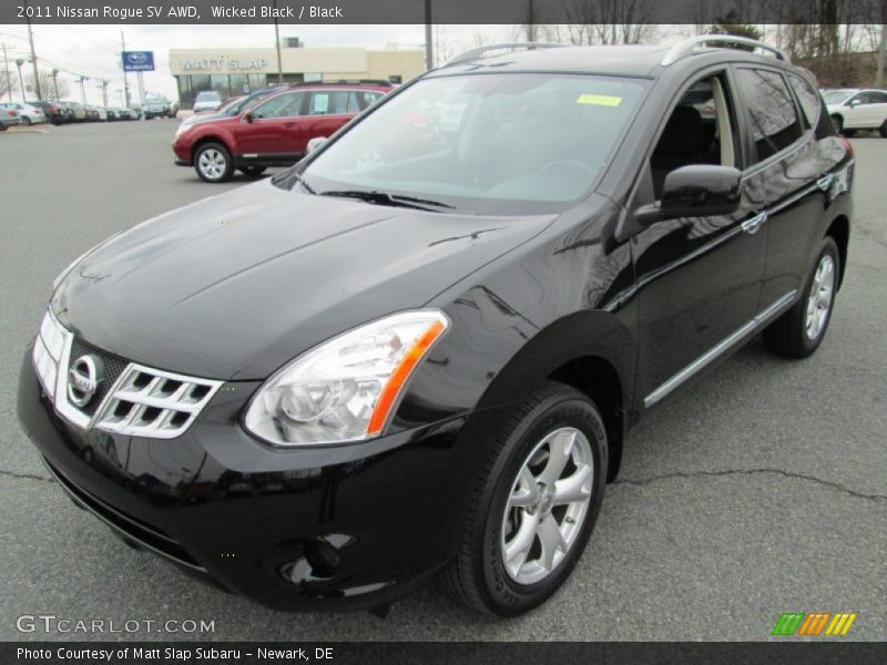 Wicked Black / Black 2011 Nissan Rogue SV AWD