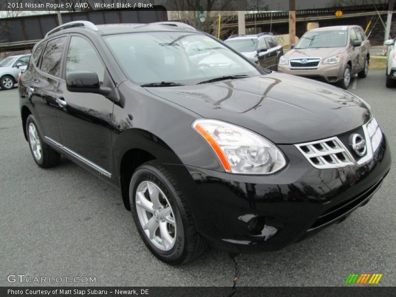 Wicked Black / Black 2011 Nissan Rogue SV AWD