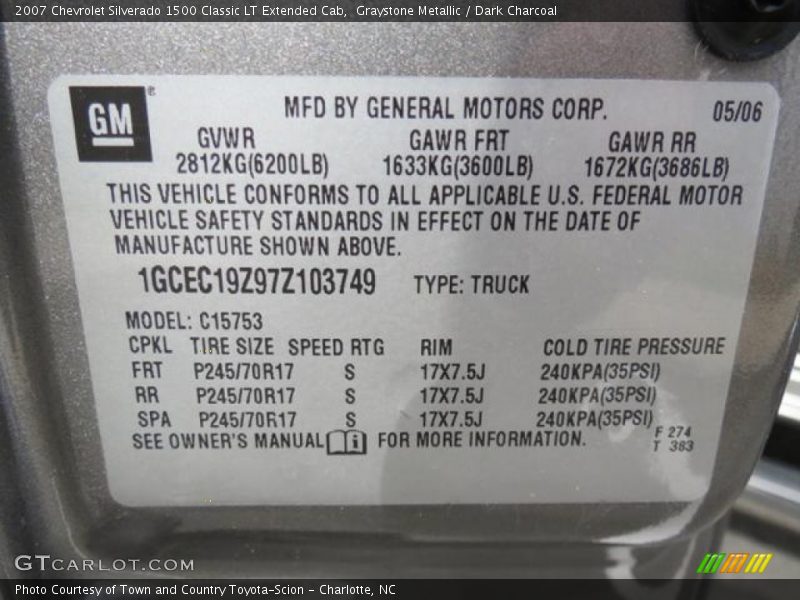 Graystone Metallic / Dark Charcoal 2007 Chevrolet Silverado 1500 Classic LT Extended Cab