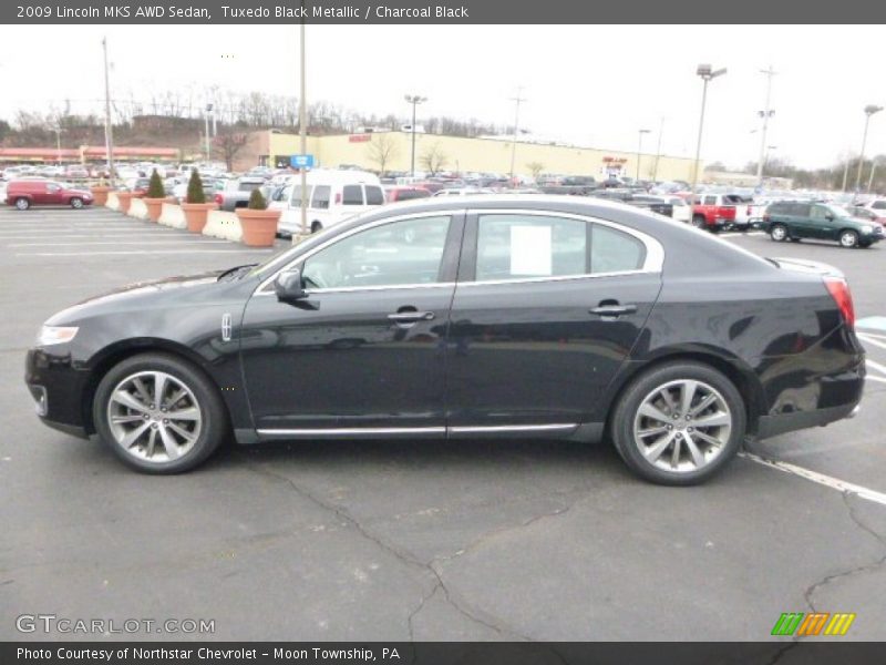 Tuxedo Black Metallic / Charcoal Black 2009 Lincoln MKS AWD Sedan
